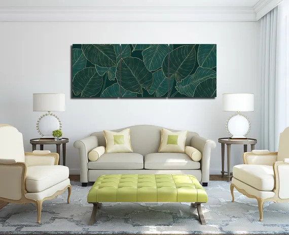 Модульная картина "Тропические листья"