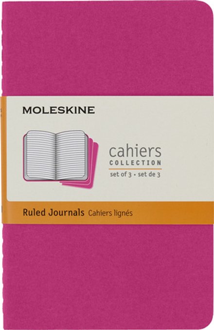Блокнот Moleskine CAHIER JOURNAL CH011D17 Pocket 90x140мм обложка картон 64стр. линейка розовый неон (3шт)