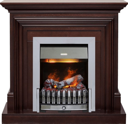 Каминокомплект Bradford - Темный дуб с очагом Danville Chrome FB2