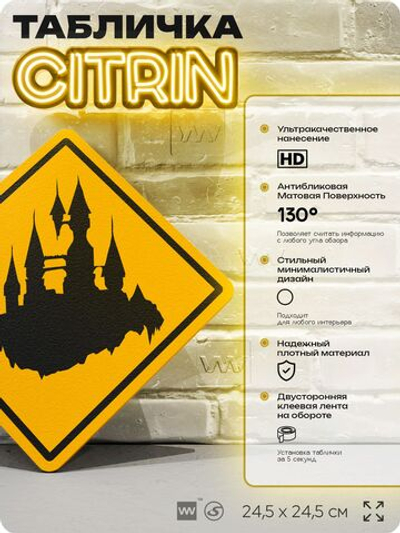 Табличка "Осторожно, жуткий замок" шуточная прикольная табличка на дверь и стену, для офиса и дома, декоративный знак, 24,5х24,5 см, пластиковая, Айдентика Технолоджи