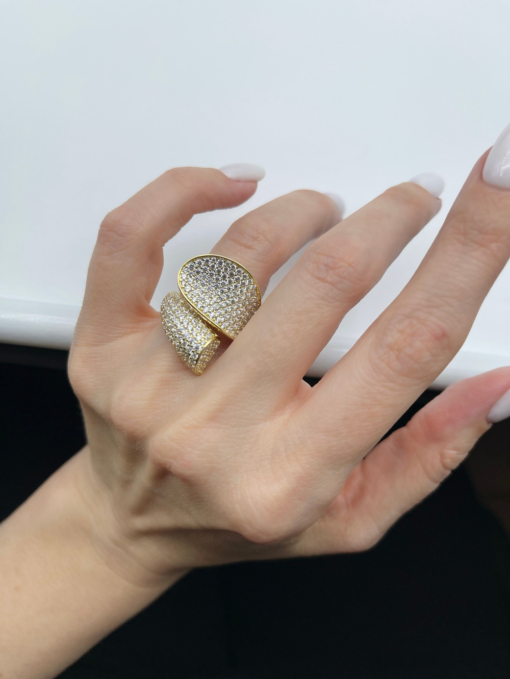 Кольцо Wave в позолоте