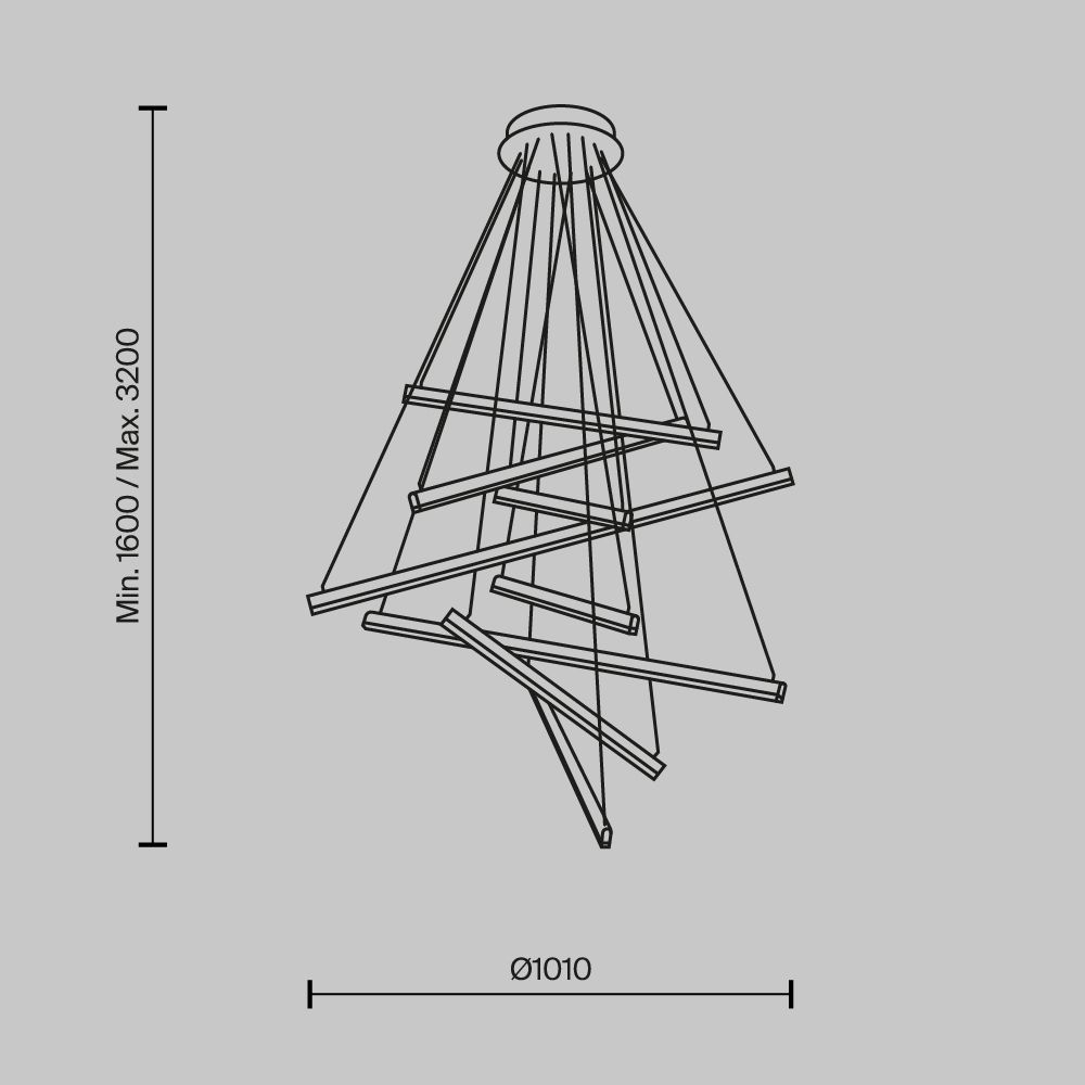 Люстра светодиодная Maytoni   MOD016PL-L96BK