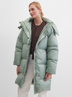 MIDI пуховик с объемным капюшоном, Green Iceberg🍃🍃🍃