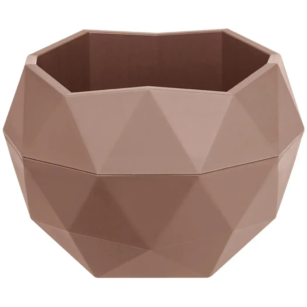 Кашпо для цветов пластиковое 0,45л d-12,3см «Топаз» Фраппе