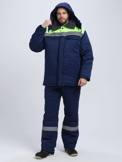 Костюм зимний "Труженик-Ультра" брюки (т.синий/лимон)