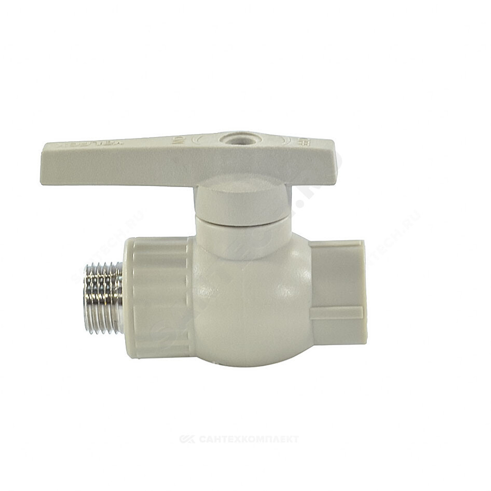 Кран шаровой PP-R серый Дн 25х3/4" НР VALFEX 10144225Г
