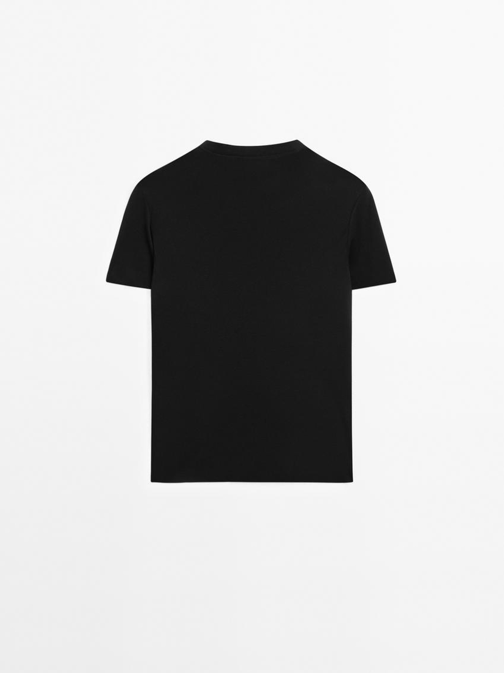 Massimo Dutti Футболка с коротким рукавом, черный