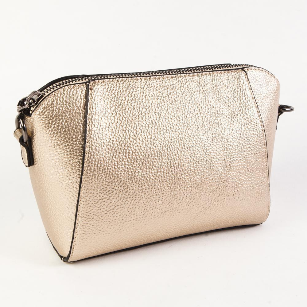 Маленький стильный женский повседневный клатч сумочка золотого цвета из экокожи Dublecity DC801-6 Gold