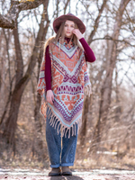 Пончо женское шерстяное с орнаментом