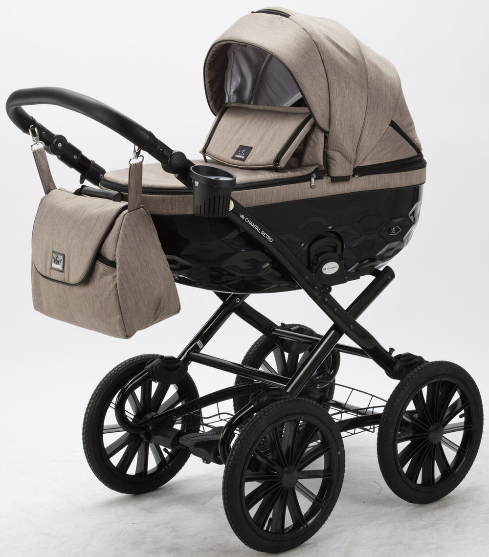 Детская коляска Adamex Chantal Retro 3 в 1 C205 (тем. бежевый)
