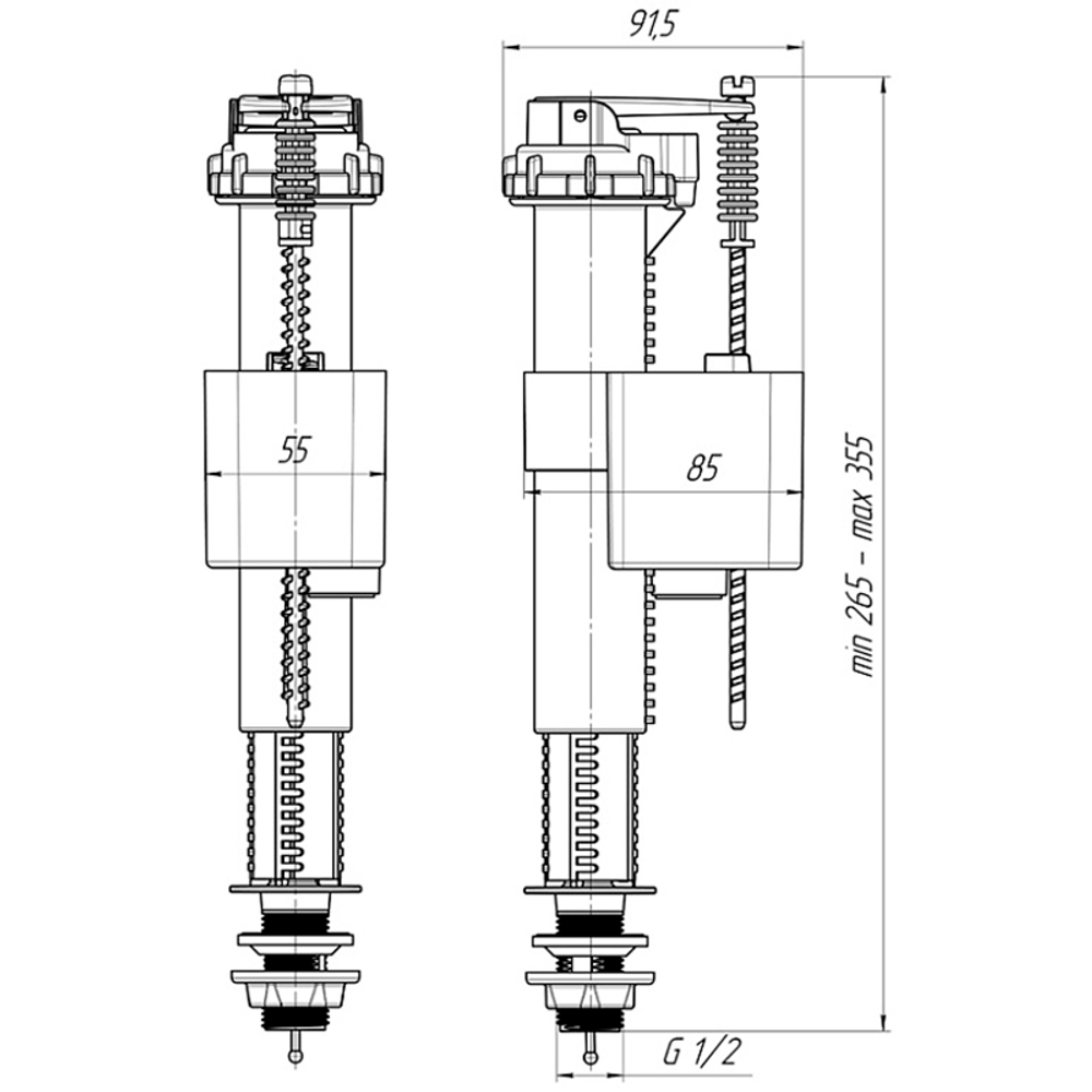 Арматура нижняя АНИ Пласт штуцер латунь 1/2 дюйма (WC5520)