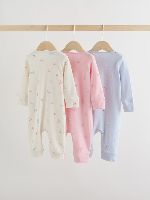 Комбинезон / Cлип для малышей Next H44-219, 3 шт., Розовый, Голубой, Молочный