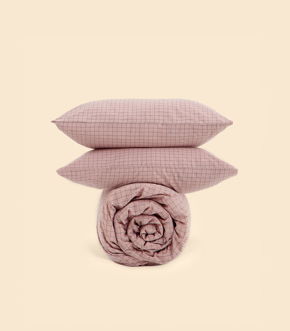 Пододеяльник - Melange Rose Check - 135x200