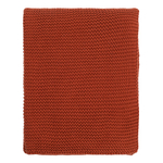 Плед из хлопка жемчужной вязки терракотового цвета из коллекции essential, 130х180 см