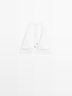 Massimo Dutti Топ бикини из рельефной ткани с треугольными чашками, белый