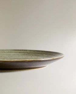 ZARA HOME ДЕСЕРТНАЯ ТАРЕЛКА ИЗ ФАЯНСА СО СПИРАЛЬНЫМ УЗОРОМ, ЗЕЛЕНЫЙ