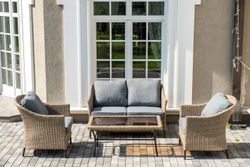 "Овьедо" лаунж-зона из искусственного ротанга на 4 персоны, цвет соломенный