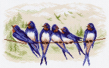 "Ласточки"-1558 канва с рисунком