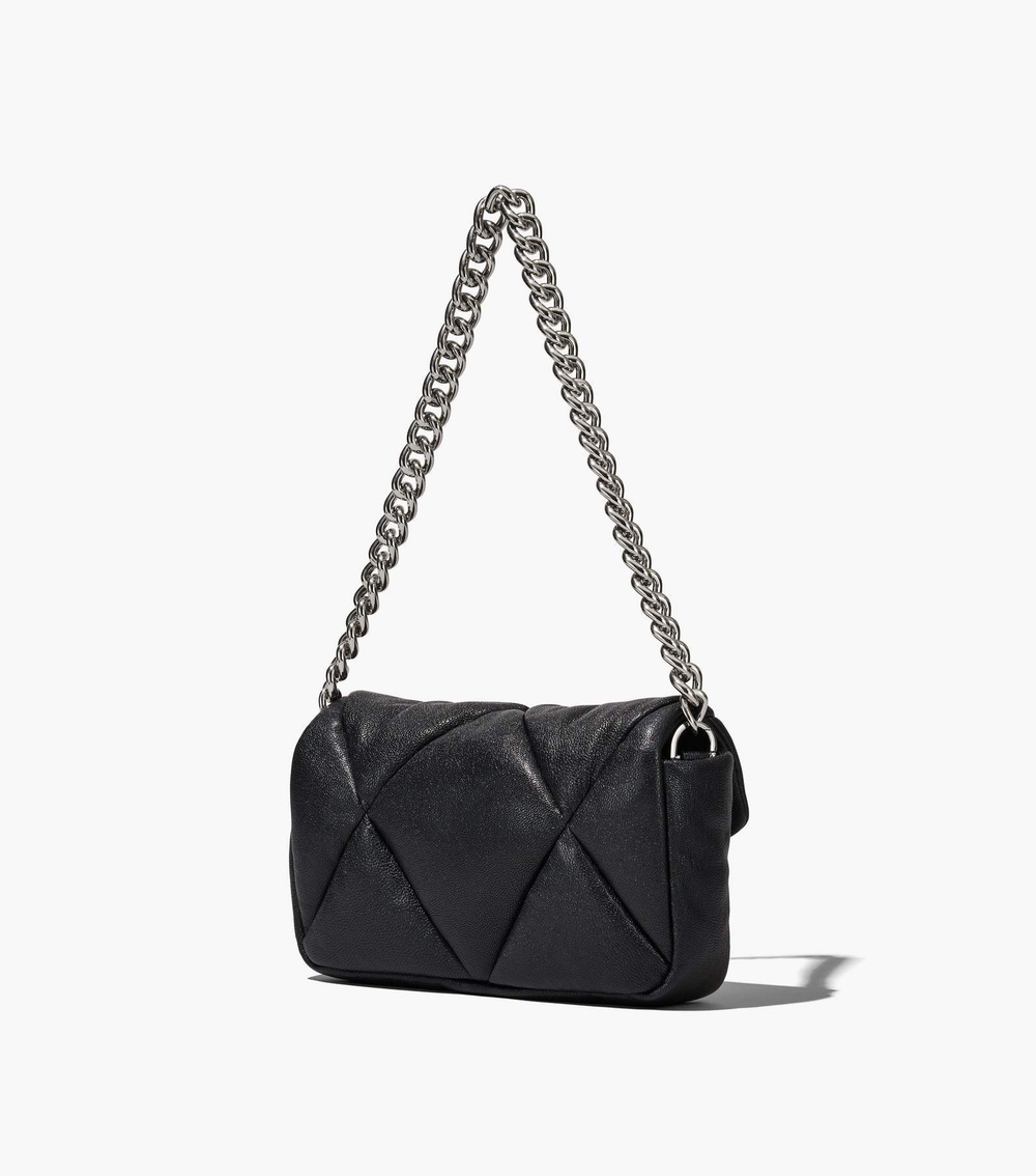 The Puffy Diamond Quilted J Marc Shoulder Bag - Black