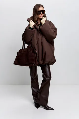 Куртка-баллон зимняя Айсель шоколадного цвета