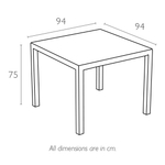 Стол пластиковый плетеный Siesta Contract Bali, коричневый