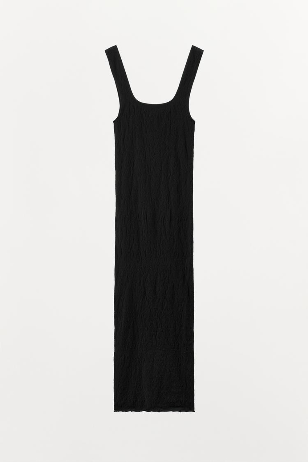 ZARA БЕСШОВНОЕ КРУЖЕВНОЕ ПЛАТЬЕ НА БРЕТЕЛЯХ, ЧЕРНЫЙ