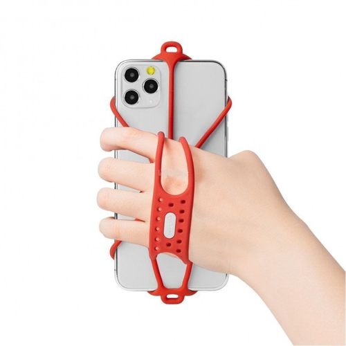 Держатель для смартфона 07-200321 силикон. НА КИСТЬ РУКИ универсальный 4.7'-7,2' RUN TIE HANDHELD для бега и свободного ношения красный BONE