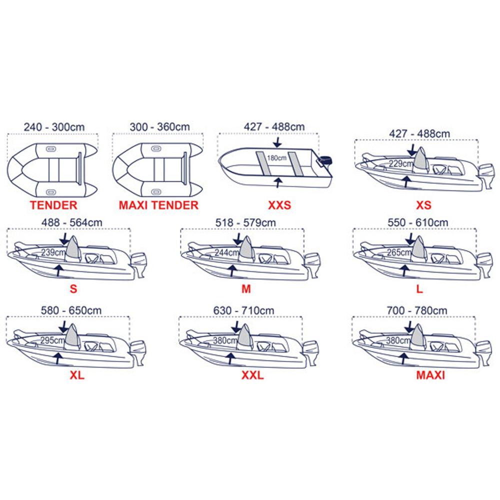 Чехол для лодки р.580-650х295см плотность 300