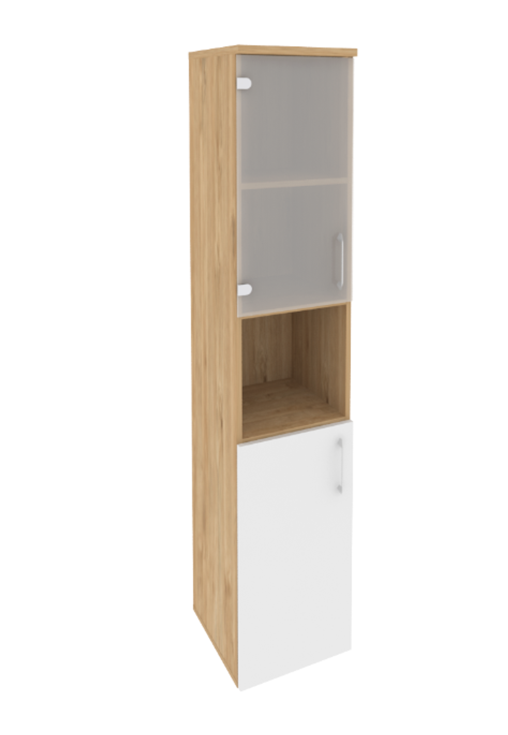 Шкаф-пенал с 2 комплектами дверей, стеклом и нишей Onix