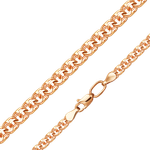 Цепь из красного золота с алмазной гранью (плетение «Бисмарк»)