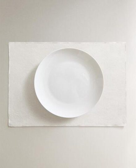 ZARA HOME ПЛОТНАЯ ХЛОПКОВАЯ САЛФЕТКА ПОД СТОЛОВЫЕ ПРИБОРЫ, БЕЛЫЙ