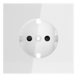 Накладка для розетки с заземлением и защитными шторками, S70 (белый глянцевый)