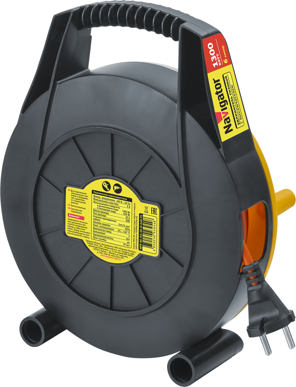 Удлинитель Navigator 93 954 NPE-RC-04-10-X-2x0.75 кат. закр. 4 гн. б/з 10м