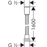 Душевой шланг Hansgrohe Metaflex 1,60 м, 1/2, хром (28266000)