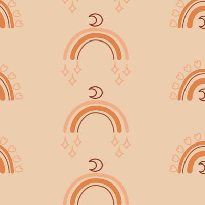 Бохо радуги на бежевом