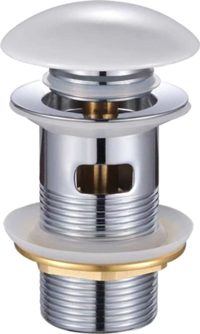 Донный клапан для раковины EWRIKA ES-20w с переливом, матовый белый