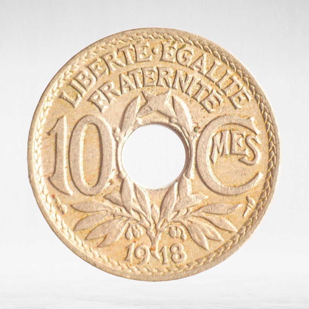 France, 10 Centimes 1918, XF