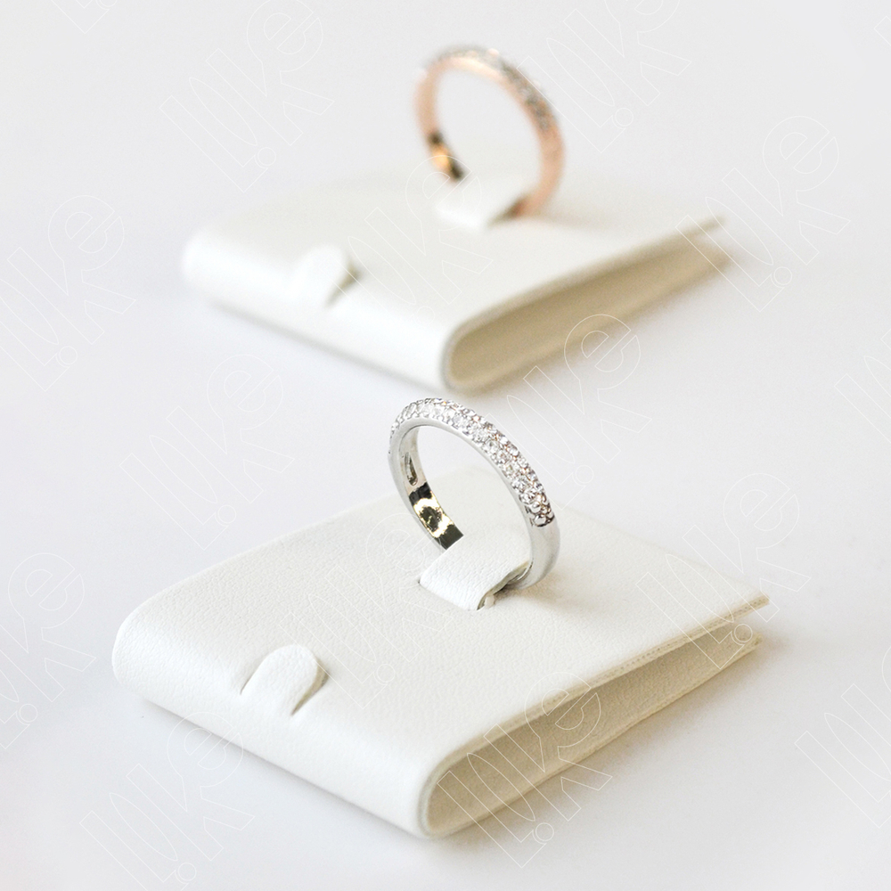 Подставка для кольца/язычок/язычок для бирки/40*52*9 мм. Кожа БЕЛАЯ