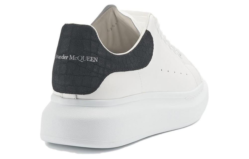 Alexander McQueen Alexander McQueen Cowhide crocodile Leather profile Fashion sneakers Men's White