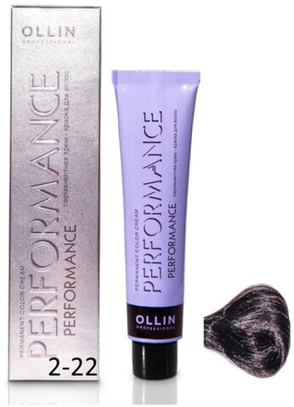 OLLIN PERFORMANCE 2/22 черный фиолетовый 60мл Перманентная крем-краска для волос