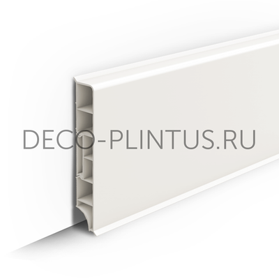 Плинтус напольный Прямоугольный IDEAL Дюра 037 Молочно-белый, 80х16мм 2,20м