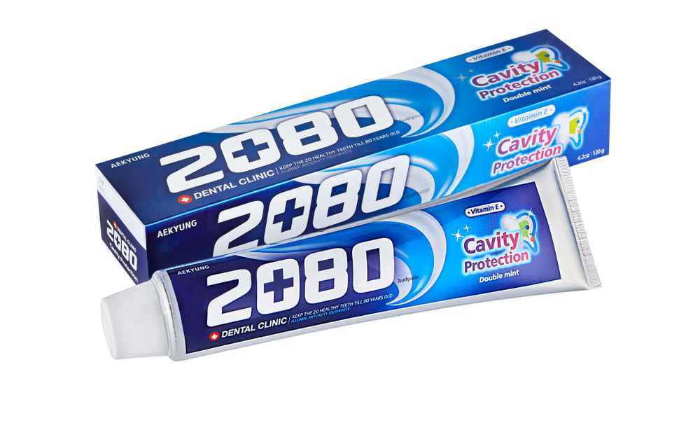 Зубная паста Dental Clinic 2080 Натуральная мята Dental Clinic 2080 Cavity Protection Double Mint, 120 г