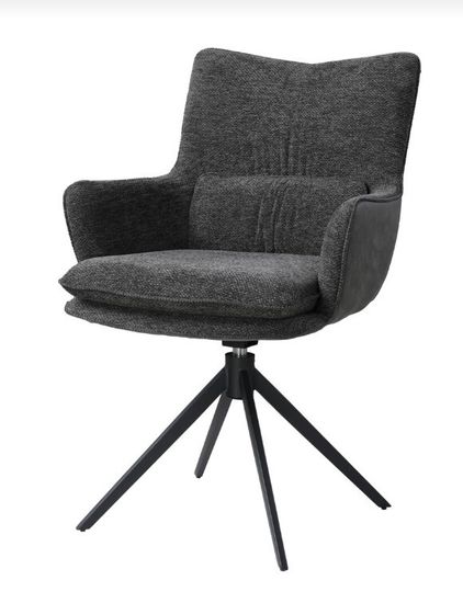 Стул MAYA 360 град. поворот Серый GINO-457 / SEA-458 / черный каркас