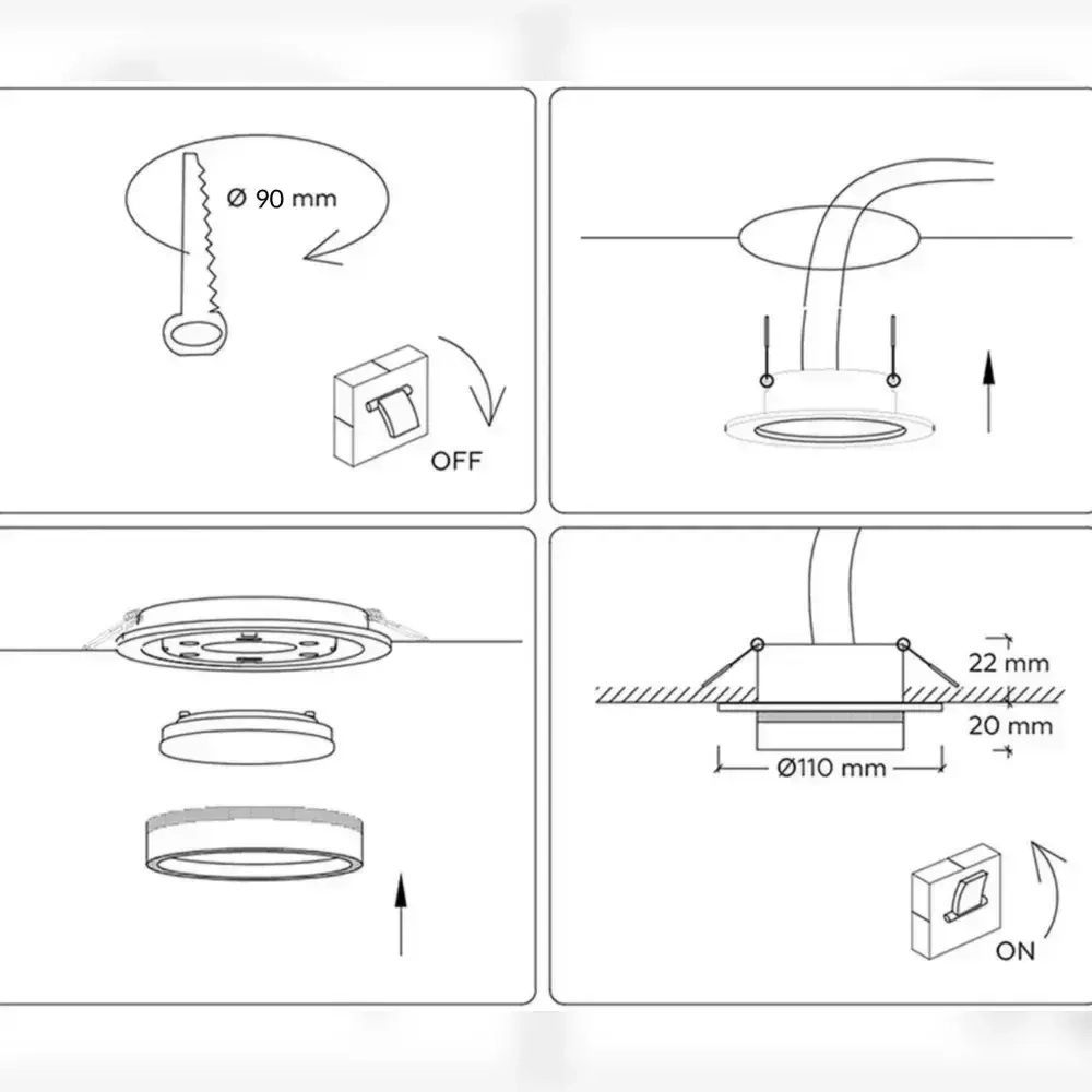 Светильник потолочный встраиваемый GX53, спот точечный белый светодиодный
