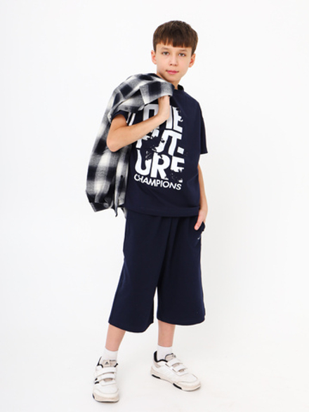 Бермуды трикотажные Over, синие