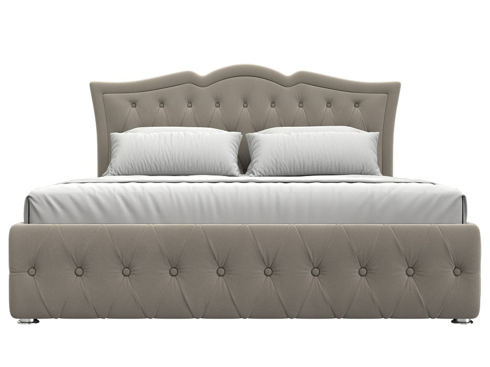 Кровать интерьерная Герда 160, Бежевый, Микровельвет, 108298