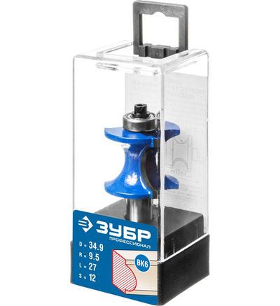 ЗУБР 34.9 x 29 мм, радиус 9.5 мм, фреза полустержневая с подшипником, Профессионал (28722-34.9)