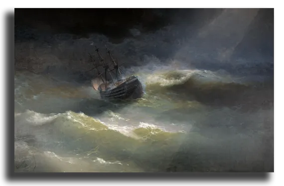 Репродукция "Айвазовский - Корабль Императрица Мария во время шторма 1892"