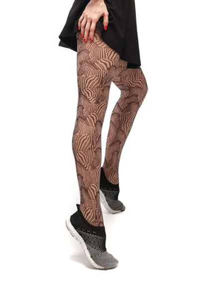 Молодежные колготки с принтом в виде зебр (Размер: S-M-L) (Цвет: бежевый)