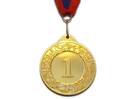 Медаль спортивная с лентой 1 место d - 6,5 см :T503-1